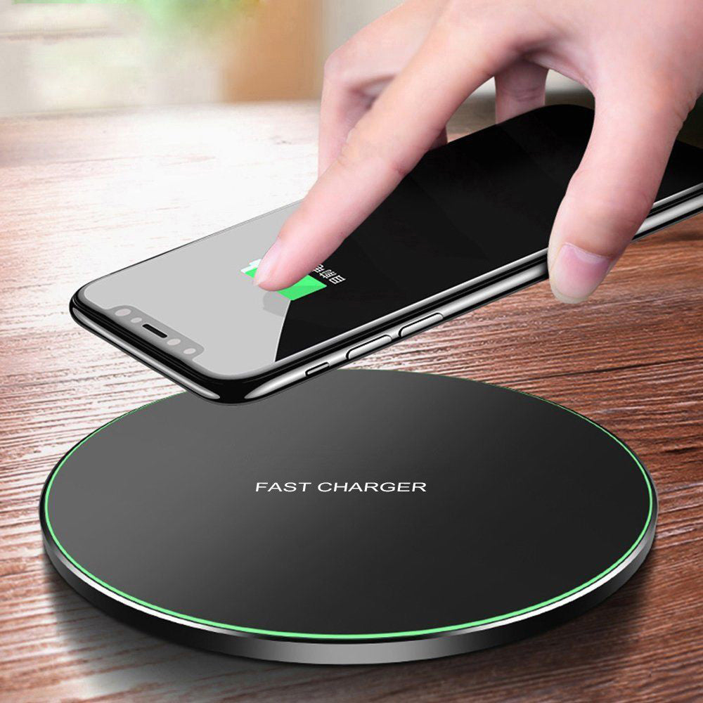 Aluminum Alloy Disc Wireless Charger QI10W Fast Charge Wireless Charger - adorables