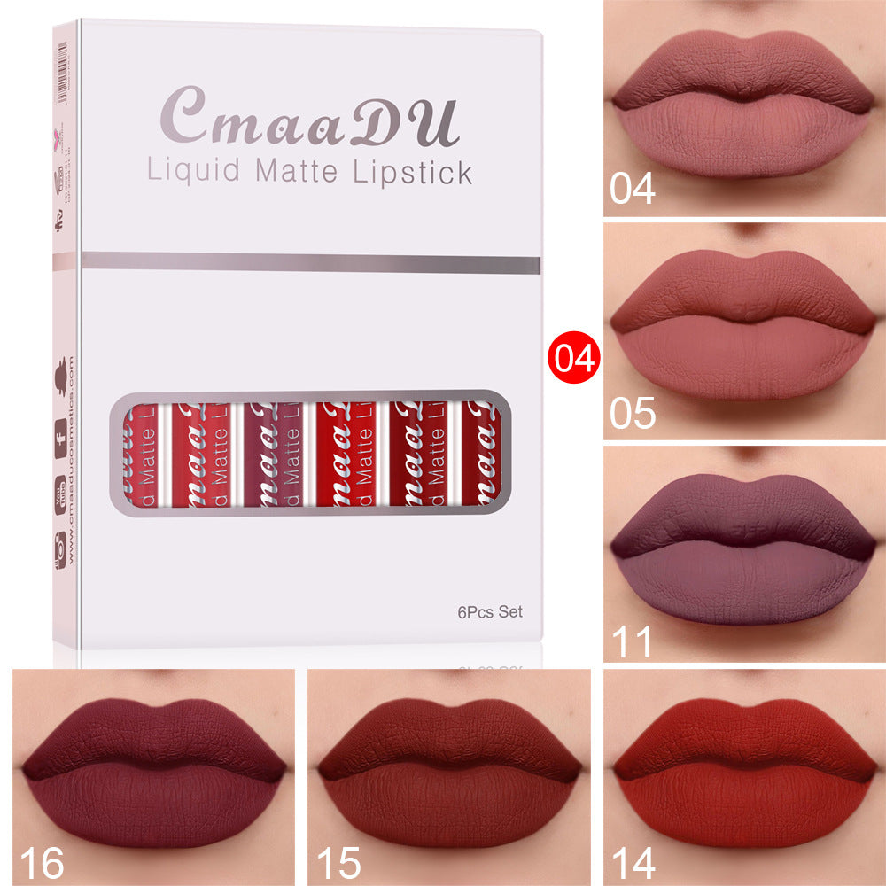 6 Boxes Of Non-stick Cup Waterproof Lipstick - adorables