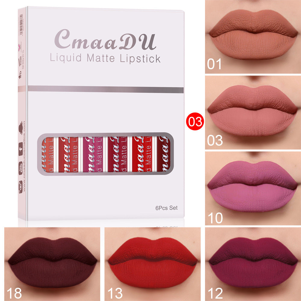 6 Boxes Of Non-stick Cup Waterproof Lipstick - adorables