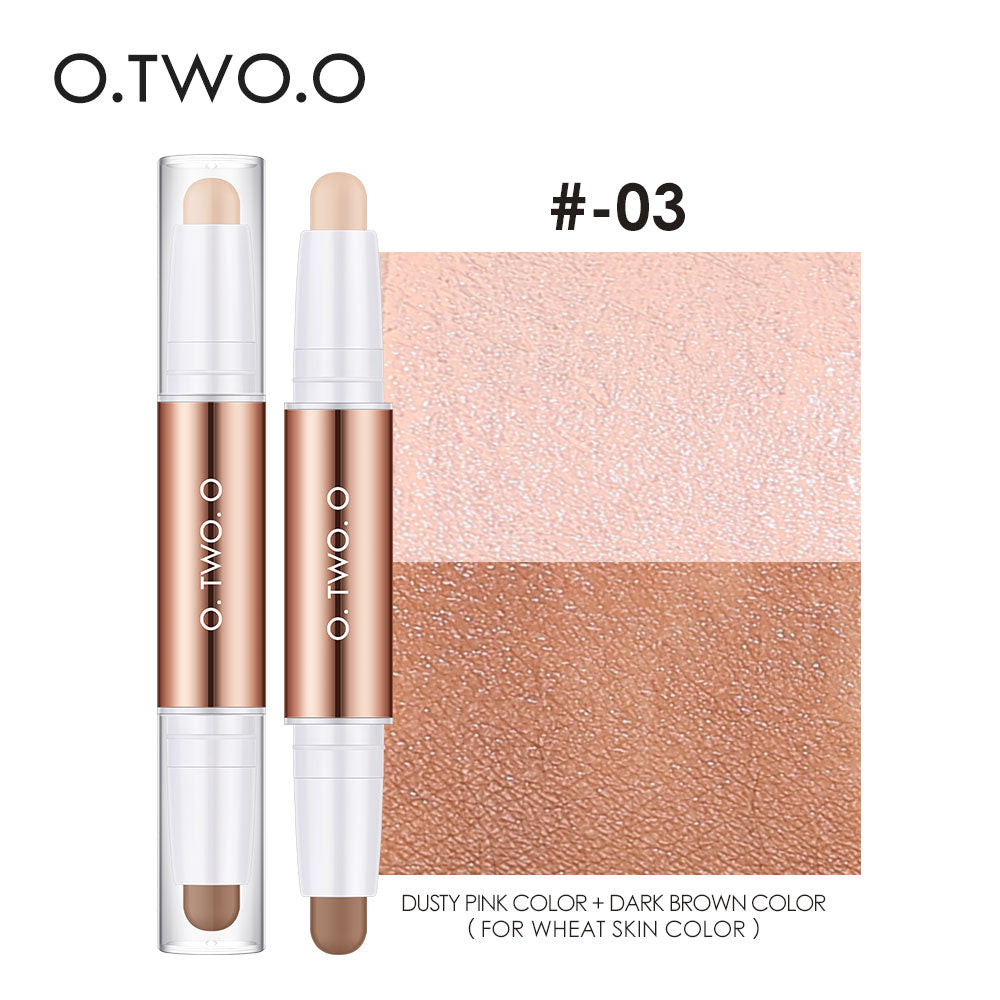 O.TWO.O Contour Stick Double Head Contour Pen Waterproof Matte Finish Highlighters Shadow Contouring Pencil Cosmetics For Face - adorables