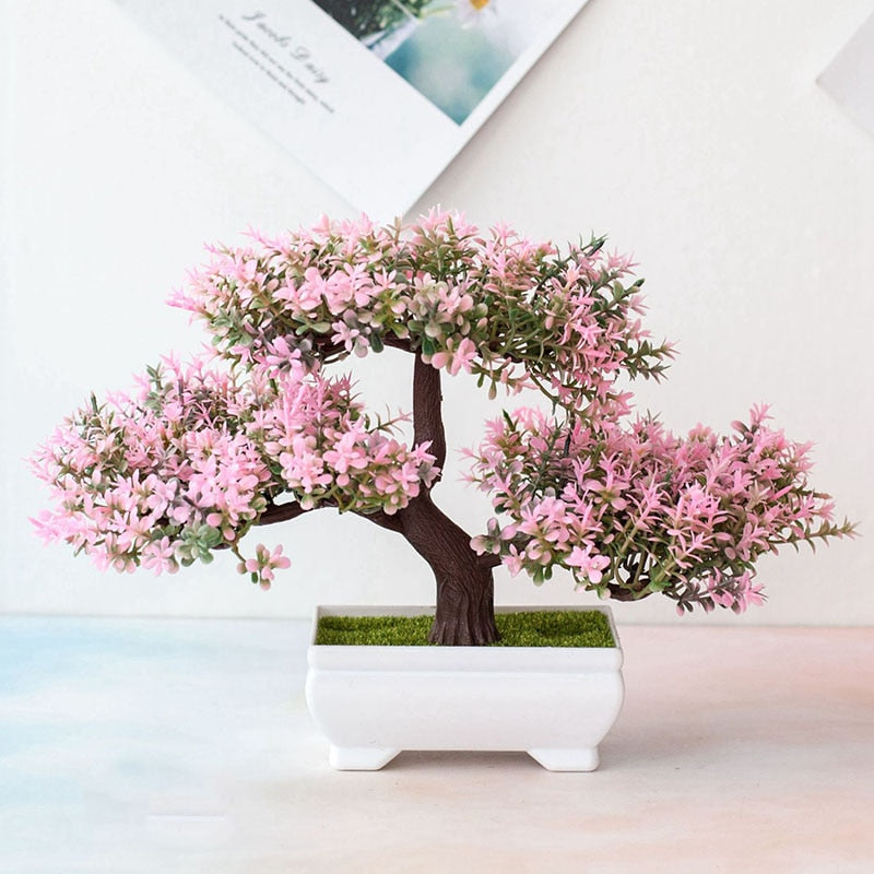 Artificial Plants Bonsai Small Tree Pot Fake Plant Flowers Potted Ornaments For Home Room Table Decoration Hotel Garden Decor - adorables