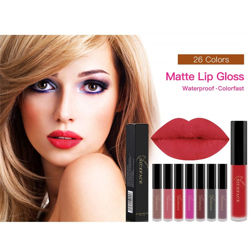 Best Lip Gloss 25 Color Waterproof Matte Lip Gloss Liquid Lipstick Waterproof Lasting Cosmetic Lip Gloss Makeup Cosmetics - adorables