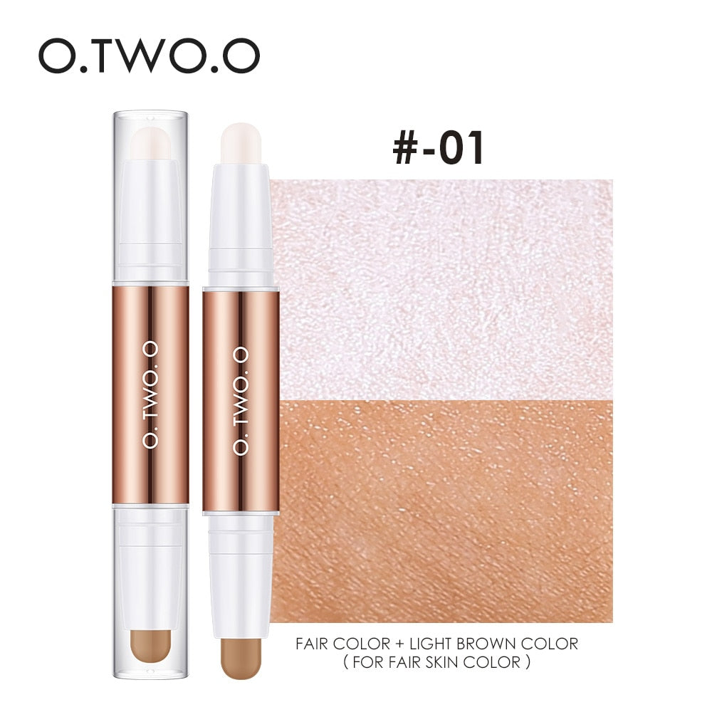 O.TWO.O Contour Stick Double Head Contour Pen Waterproof Matte Finish Highlighters Shadow Contouring Pencil Cosmetics For Face - adorables