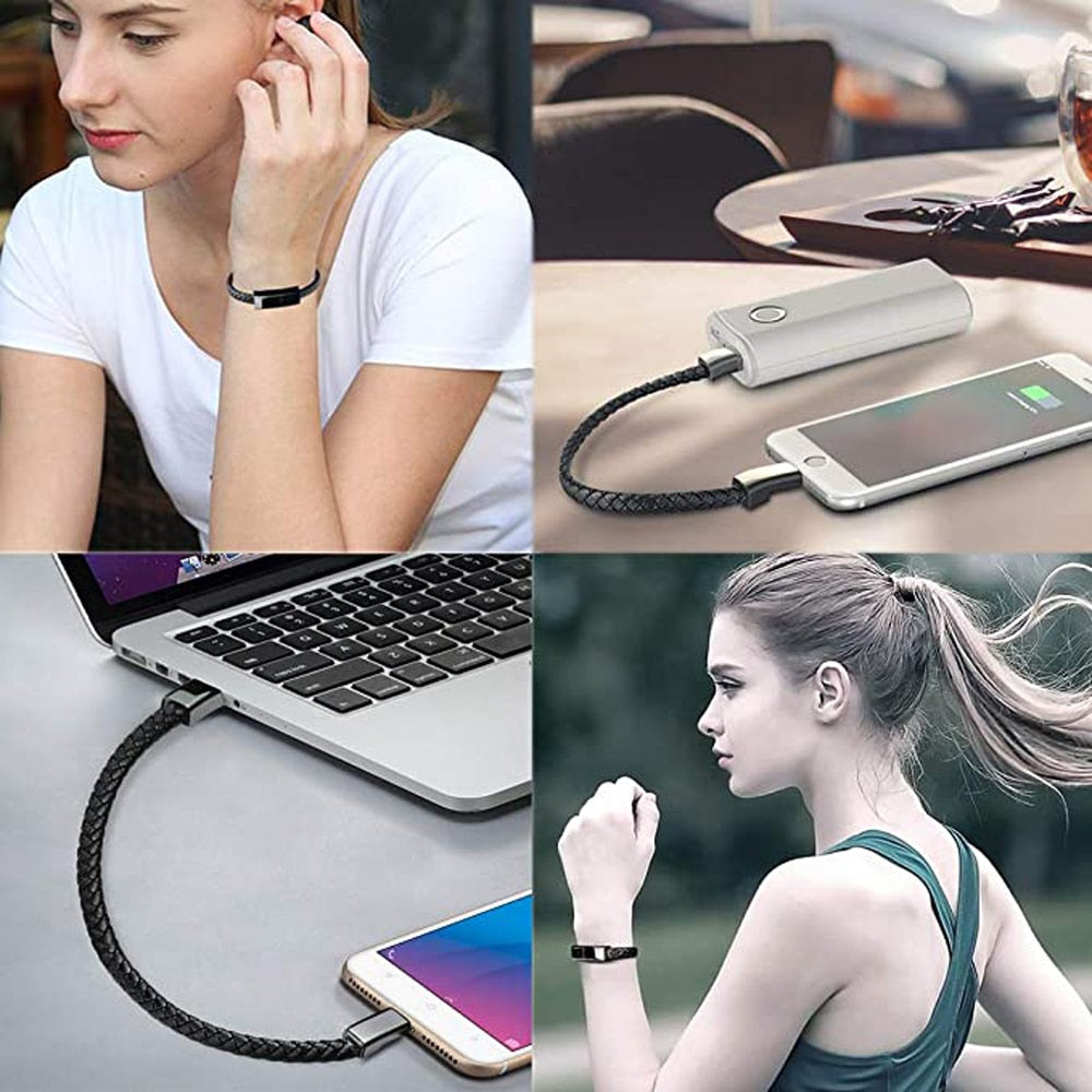 NEW Bracelet USB Charging Cable Data Charging Cord For iPhone 14 13 12 11 Max USB C cable For Samsung HUAWEI Xiaomi Micro Cable - adorables