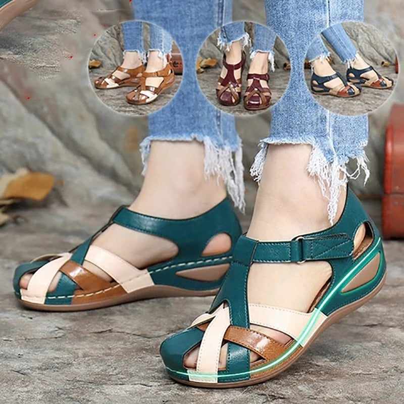Waterproof Mixed-Color Design Wedges Shoes - adorables